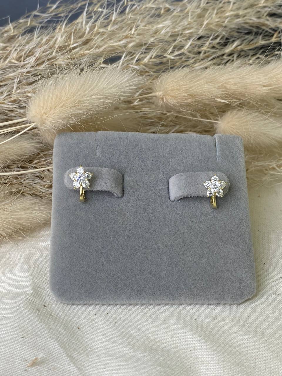 Серьги детские из желтого золота  585 пробы
